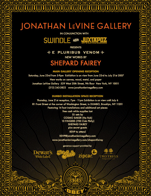 E PLURIBUS VENOM. NEW WORKS BY SHEPARD FAIREY