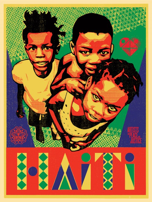 Obey Giant Relief for Haiti Print