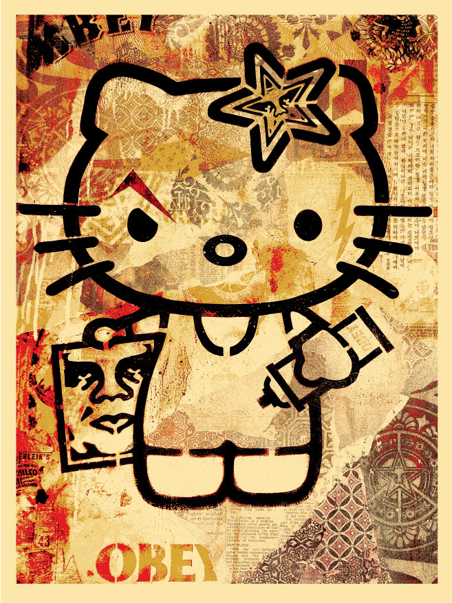 Shepard created this OBEY x Hello Kitty Screen Print to celebrate the 