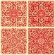 Japanese Fabric Pattern Set Red