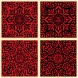 JAPANESE FABRIC PATTERN SET RED/BLK