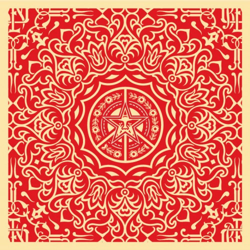 Obey-ornate-pattern-18x18red