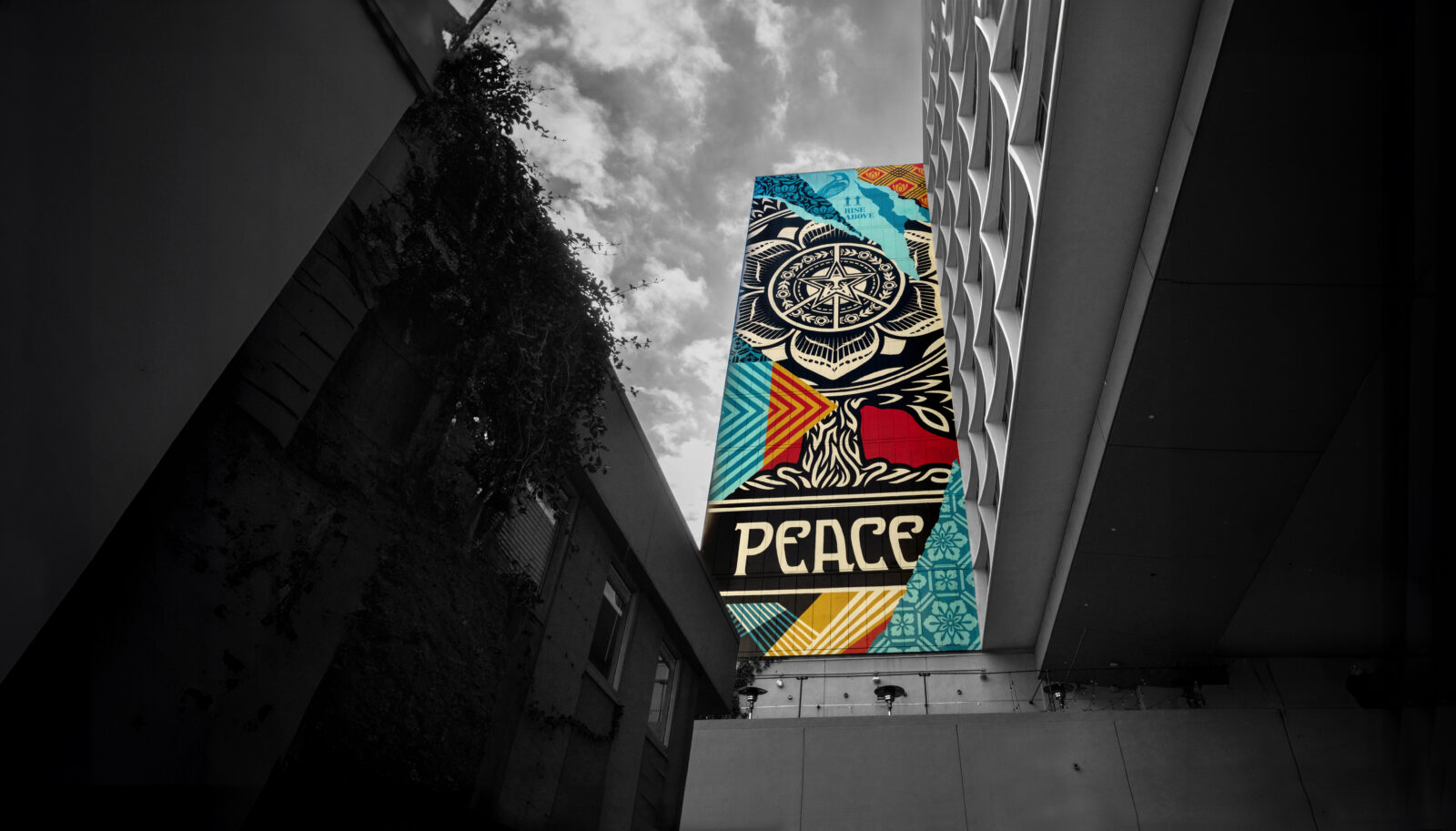 Image of mural by Shepard Fairey