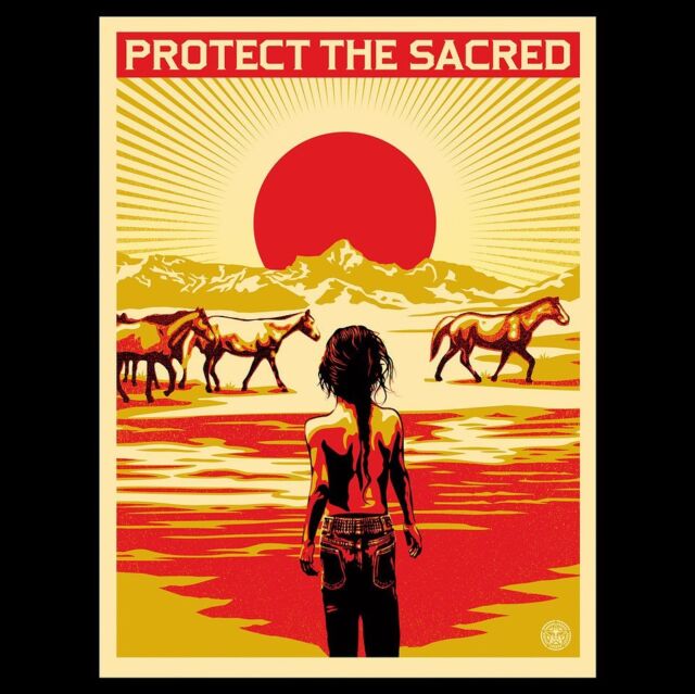 Today is Thanksgiving and Tomorrow is #NativeAmericanHeritageDay, so in that spirit, here are past works I’ve created in admiration to the Native American philosophy of harmony with nature and respecting and protecting the earth. All of these prints were made in collaboration with photographer Aaron Huey (@argonautphoto) and used to raise funds in support of Native American artists as part of Honor the Treaties through @amplifierart.
-S