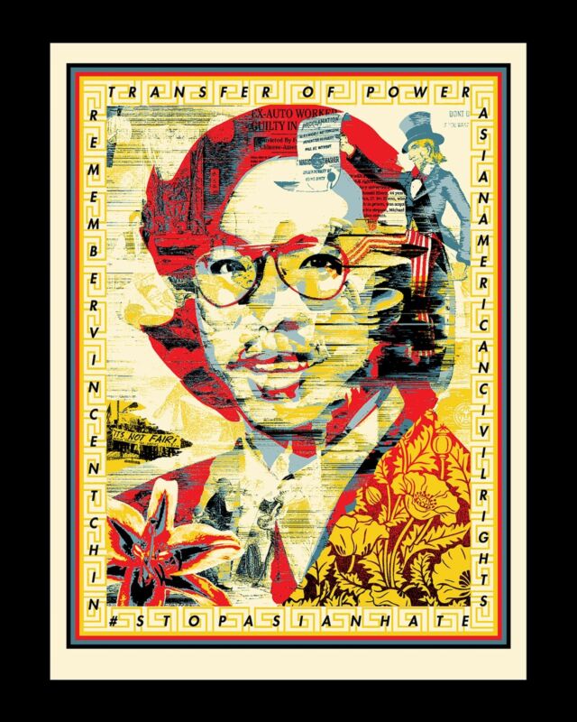 In 2021, I was delighted to collaborate with artist @gordoncheung because his art is beautiful but woven with both overt and sublime social commentary. We chose to create a collaborative portrait of #VincentChin, who was murdered in a hate crime, to call attention to the history and ongoing issue of anti-Asian racism. -S⁠
⁠
From Gordon Cheung in 2021:⁠
In this politicised pandemic crisis through which the previous leader of the most powerful nation in the world labelled coronavirus as China-Virus and its various forms, the consequences of racist blame has led to manifold increases in hate crimes against Asians.⁠
⁠
I hope this collaboration between Shepard and myself can raise awareness about the long history of anti-Asian hate and the important legacy of Vincent Chin whose untimely death in 1982 galvanised the people to demand Asian American civil rights. This current crucial moment in history calls for a gathering of momentum where Asian diaspora voices should go loud and proud. To stand together, advocate for change and collectively build bridges of understanding over glass ceilings and walls of hate.⁠
-Gordon Cheung⁠