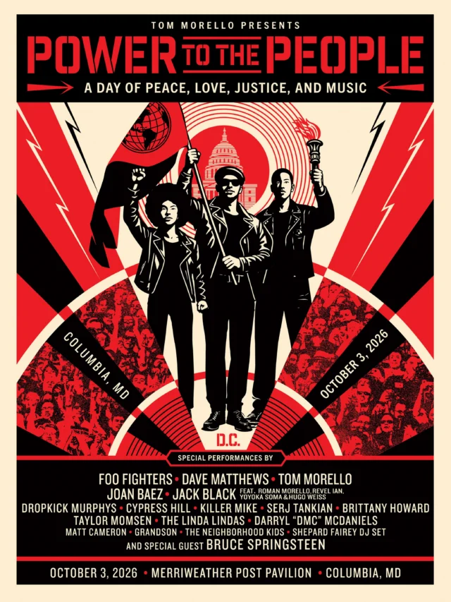 I’m thrilled to be a part of @tommorello’s @powertothepeoplefest, a celebration of peace, justice, solidarity, music, and community action. Not only did I create the poster art, but I will also be DJing at the festival which is taking place on Saturday, October 3, 2026 at @merriweatherpp in Columbia, MD. Visit PowertothePeopleFest.com for the full lineup and presale info. Hope to see you there!
-Shepard